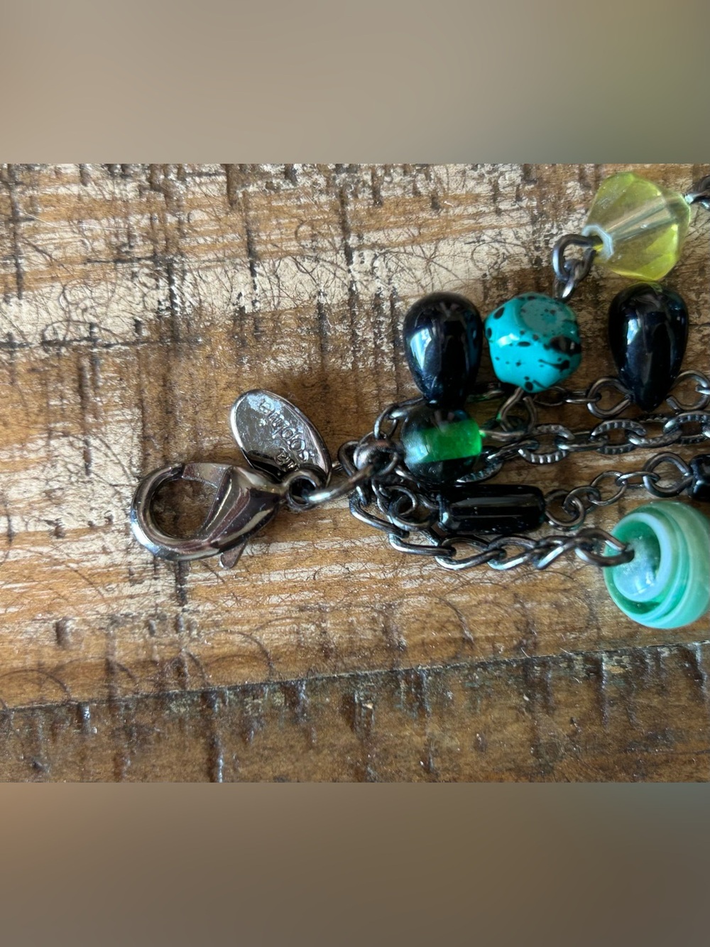Lia Sophia ‘Herb Garden’ 5-Strand Mossy Green, Black Aqua, Teal Beaded Necklace - Picture 7 of 10